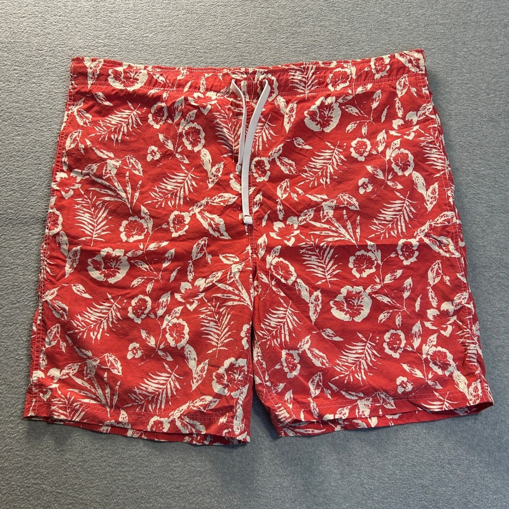 Polo Sport Ralph Lauren Board Shorts Mens XL Red Floral Mesh Lined Swim Trunks